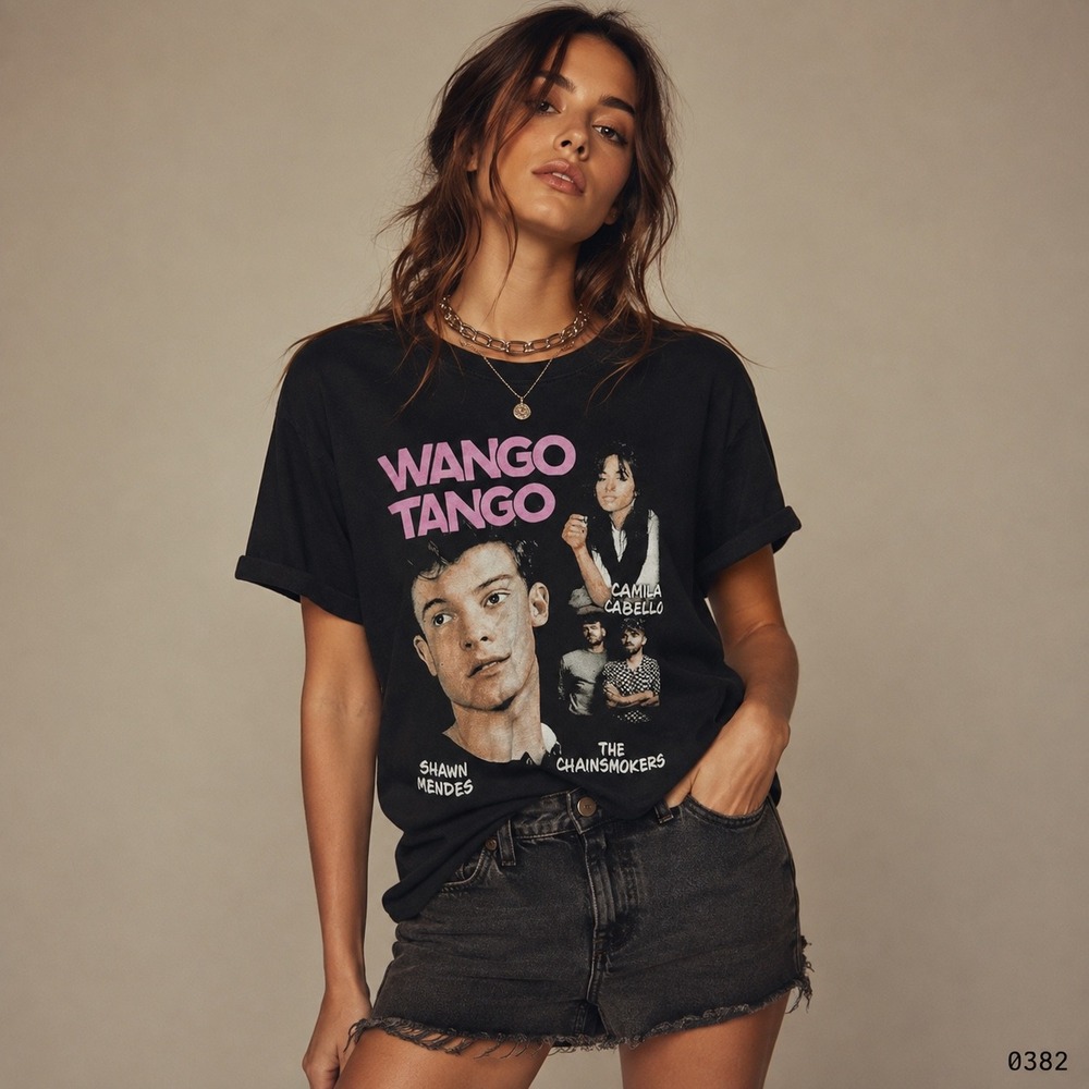 Wango Tango 2022 Concert Graphic Tee Shawn Mendes Camila Cabello Black 0382